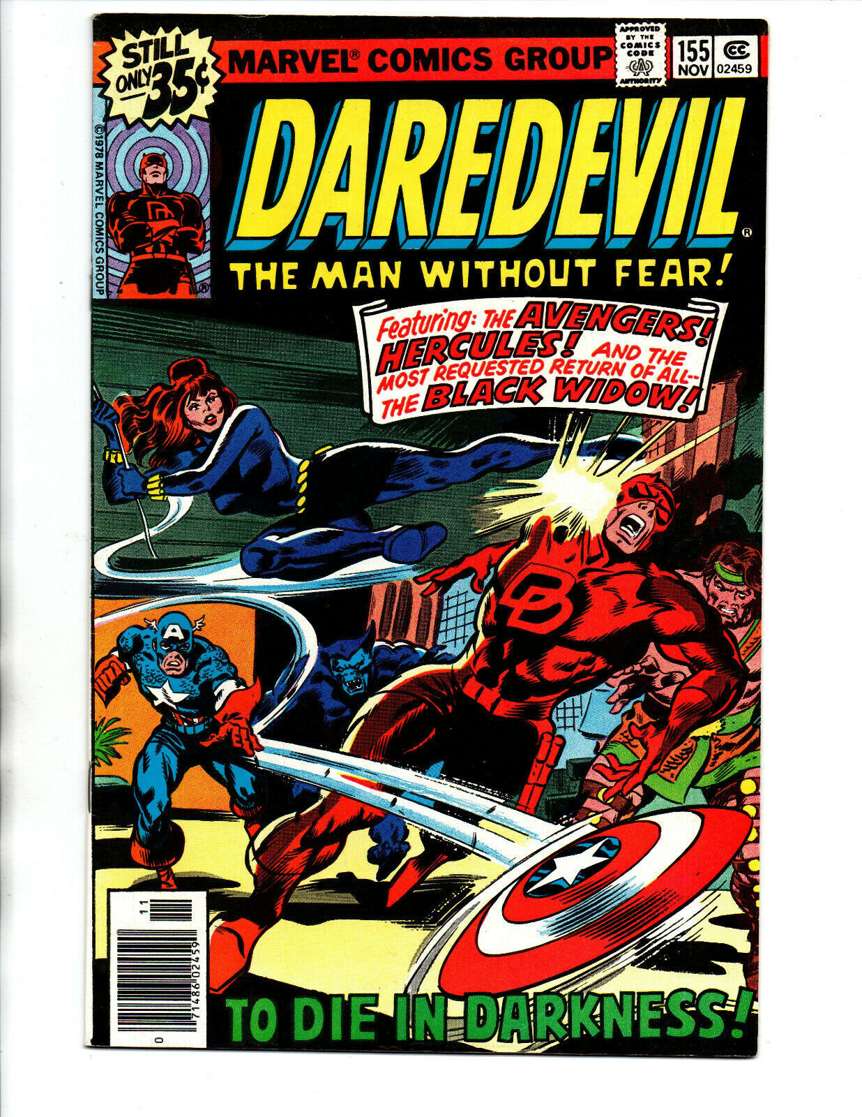 Daredevil 155 Newsstand Avengers Black Widow 1978 Vfnm Comic Books Bronze Age 