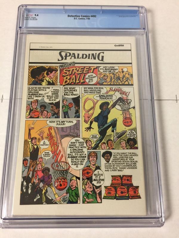 Detective Comics 492 Cgc 9.4 White Pages