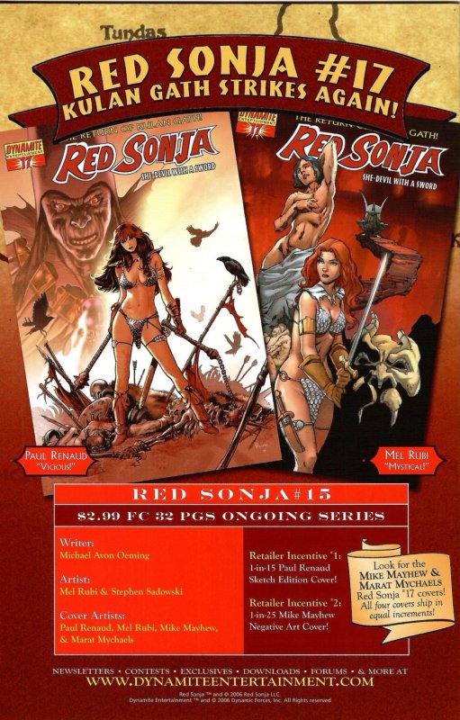 Red Sonja #16 Rubi Cover B (2006) New