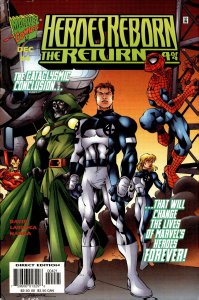 Heroes Reborn: The Return #4 Dr. Doom and Mr. Fantastic Cover (1997) Human Torch