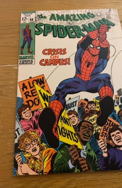 The Amazing Spider-Man #68 (1969)crisis on campus 8.0