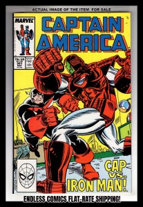 Captain America #341 (1988) CAP vs IRON-MAN! Kirby Homage Cover! / EBI#3