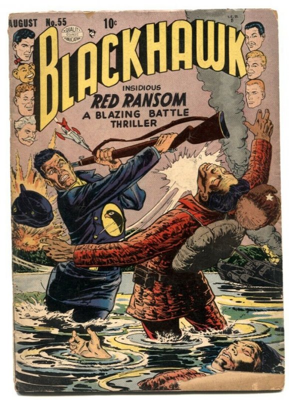 Blackhawk Comics #55 1952- Golden Age Red Ransom G- 