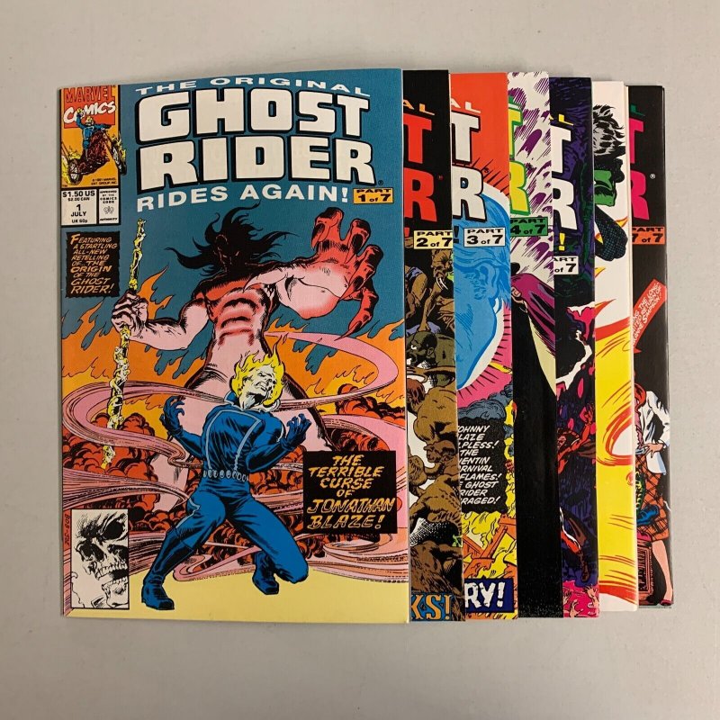 Original Ghost Rider Rides Again #1-7 Set (Marvel 1991) Roger Stern (8.5+) 