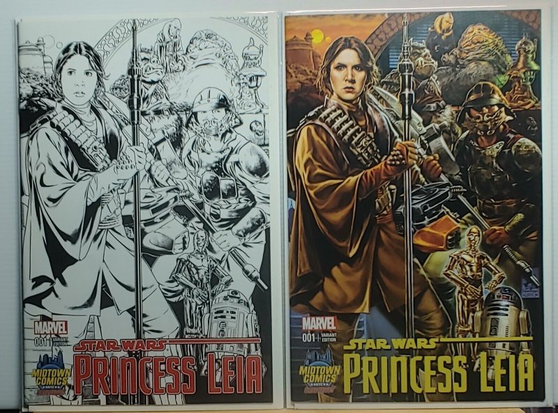 ?Star Wars Princess Leia #1 Mark Brooks HTF Exclusive Set (2015) {NM} ?