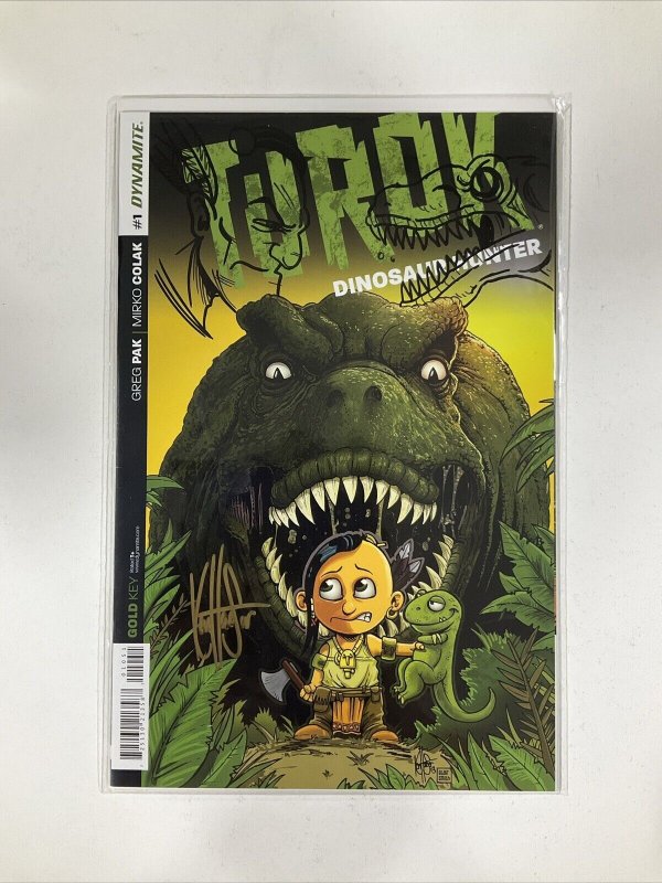 Turok Dinosaur Hunter 1 2014 Sketch Signed by Ken Haeser Dynamic Forces COA NM