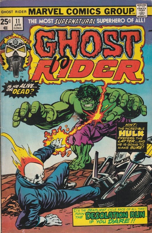 Ghost Rider # 11 VG/FN Marvel 1975 MVS Intact [B3]