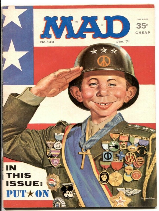 Mad Magazine #140 1971-Patton parody cover- VG/F