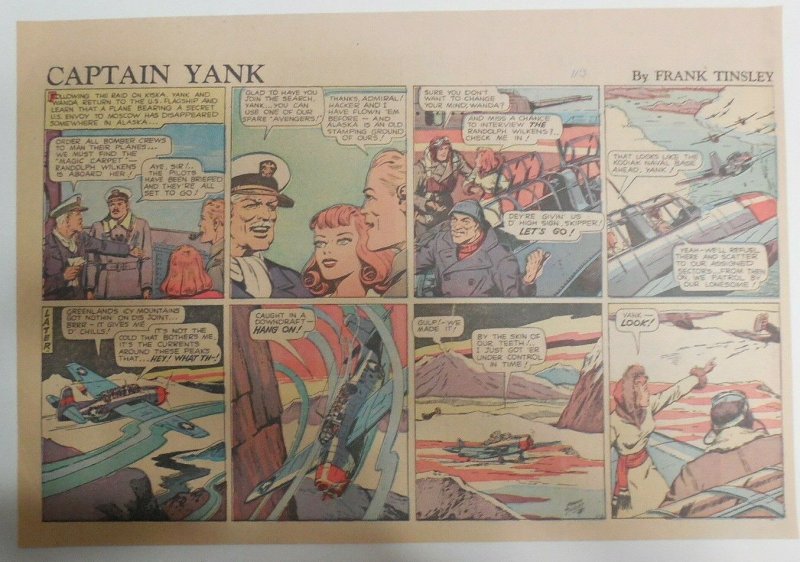 (52) Captain Yank Sundays by Frank Tinsley 1943 11 x 15 inches Complete Year !