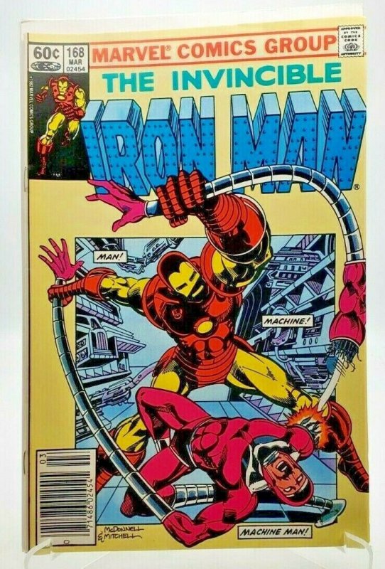 IRON MAN #168 (1968 Series) 1983 (INVINCIBLE IRON MAN)(MARVEL) NEWSSTAND VF+ 