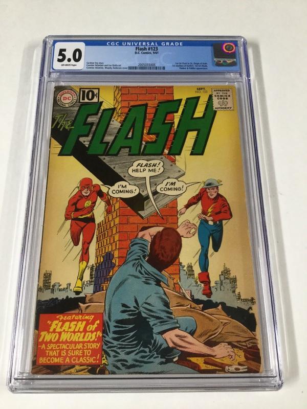 Flash 123 Cgc 5.0 Ow Pages 1st Golden Age Flash In Silver Age 1st Earth II 2