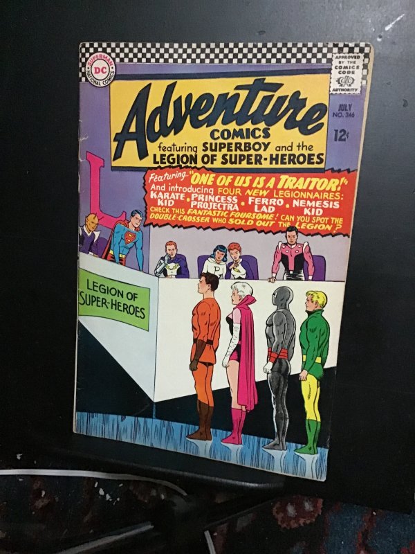 Adventure Comics #346 (1966) 1st Karate Kid and Princess Projectra!  VG+ Wow!