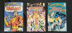 DC SECRET ORIGINS 3PC (VF/NM) DUTCH X5, ISSUES #3-5, SHAZAM, UNCIRCULATED 1986