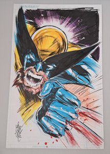 2012 WOLVERINE MIKE LILLY FULL COLOR ORIGINAL COMIC ART SKETCH 11 X 17