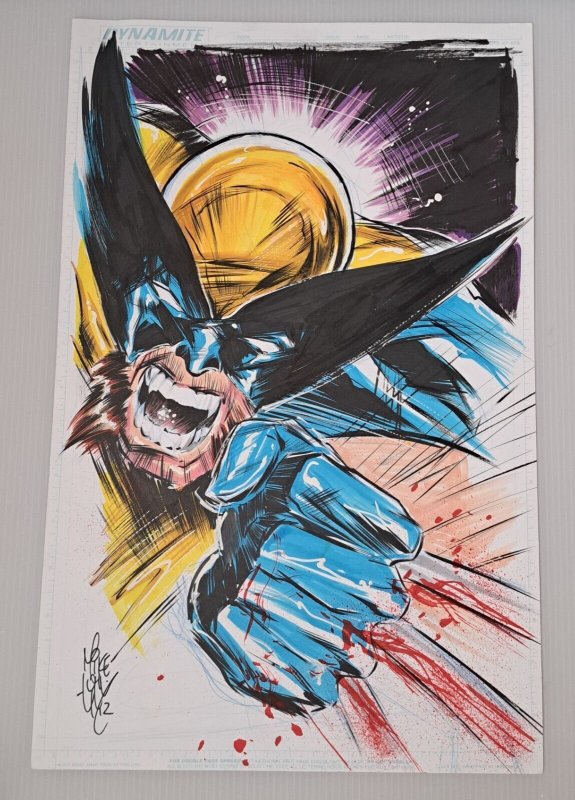 2012 WOLVERINE MIKE LILLY FULL COLOR ORIGINAL COMIC ART SKETCH 11 X 17