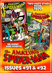 AMAZING SPIDER-MAN 91 & 92 (1970) 8.0 VF  Gil Kane!! John Romita!! ICEMAN!