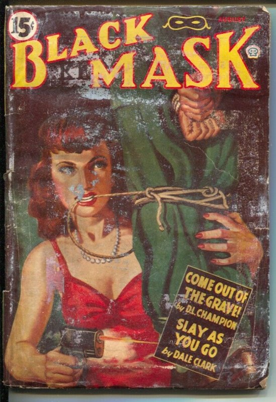 Black Mask 8/1943-Gun moll cover-Cornell Woolrich-pulp mystery-hardboiled-FR