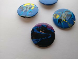 Batman Vintage Pinback Button Badges 4 Original 1980's Licensed Official Bat Man 