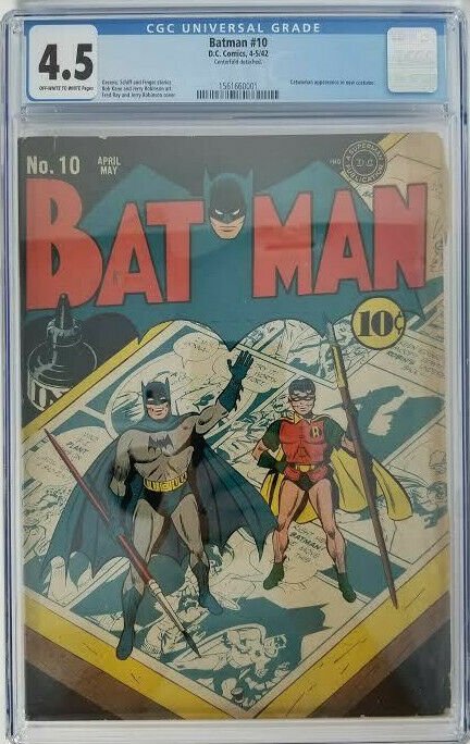 Batman #10~1942 DC~CGC 4.5 (VG+)~Catwoman Appearance in New Costume