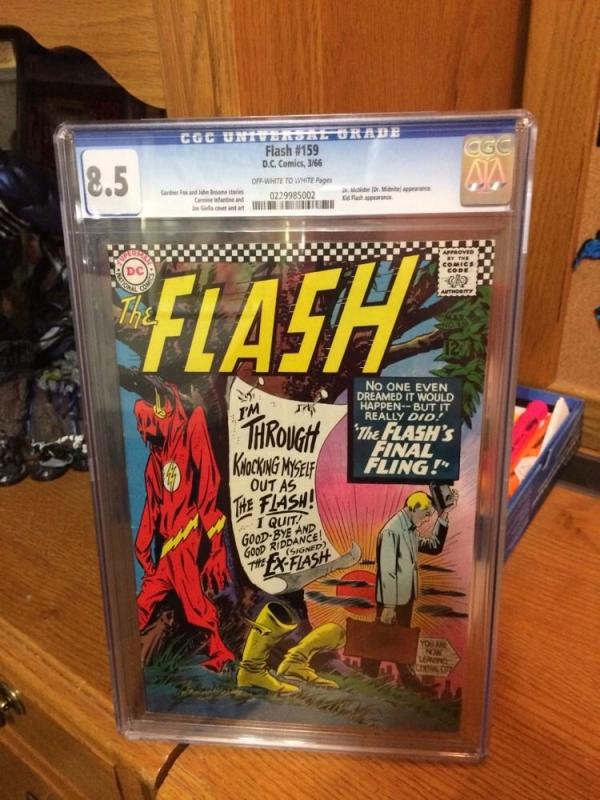 Flash 159 Cgc 8.5 Off White To White Pages Kid Flash! See Pics!