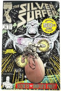 (1991) SILVER SURFER REBIRTH #50 3rd Print Foil Embosed Variant Cover! Starlin!