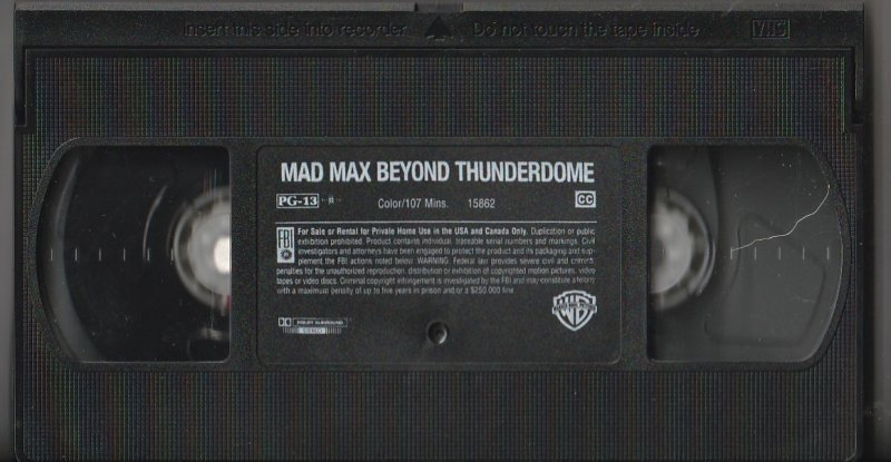Mad Max Beyond Thunderdome VHS Mel Gibson in his final Mad Max role !