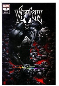 VENOM #3 CLAYTON CRAIN CLASSIC RAINBOW SIGNED TRADE DRESS/VIRGIN COVERS SET COA.