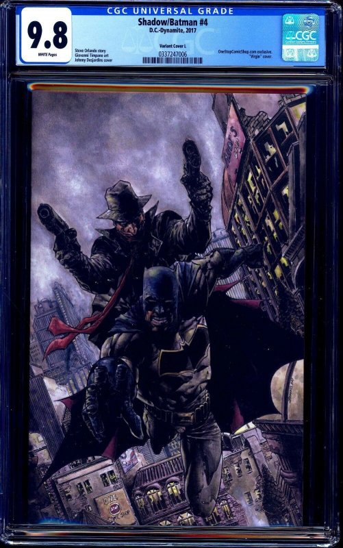 Shadow Batman #4 CGC 9.8 OneStopComicShop Exclusive Set 3 Color B&W Virgin NM/MT