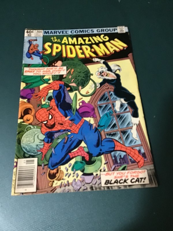 The Amazing Spider-Man #204 (1980) High-Grade VF/NM Black Cat Cover Wow!