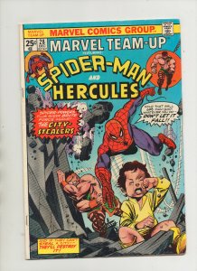 Marvel Team-Up #28 - Spider-Man & Hercules - (Grade 7.0) 1974