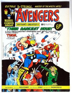 Avengers (UK) #4 (1973) Doctor Strange Thor Iron Man Marvel FN