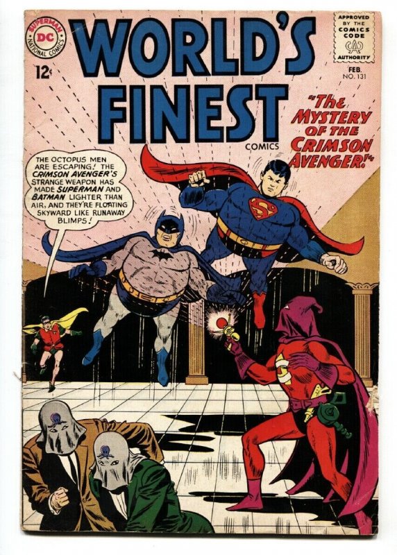 WORLDS FINEST #131 COMIC BOOK 1963-CRIMSON AVENGER-BATMAN-SUPERMAN