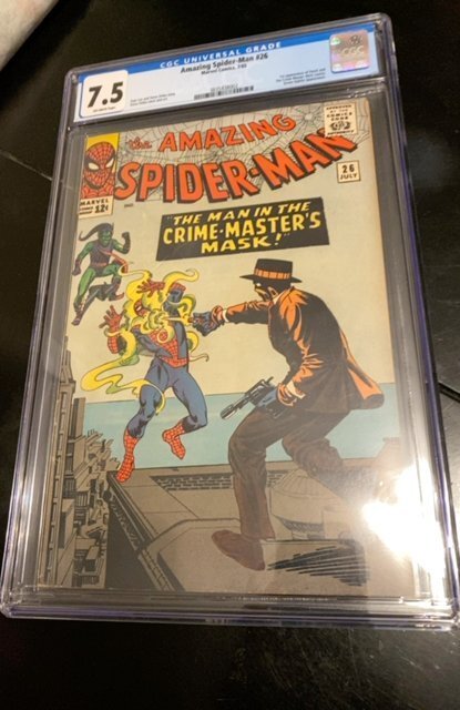 The Amazing Spider-Man #26 (1965) CGC 7.5 Key first patch/Crime Master unrestred