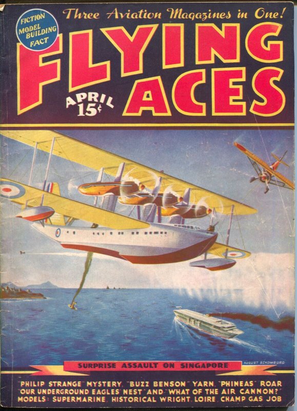 Flying Ace4/1937-hero pulp-Buzz Benson-Al McWilliams-Dick Knight-VG