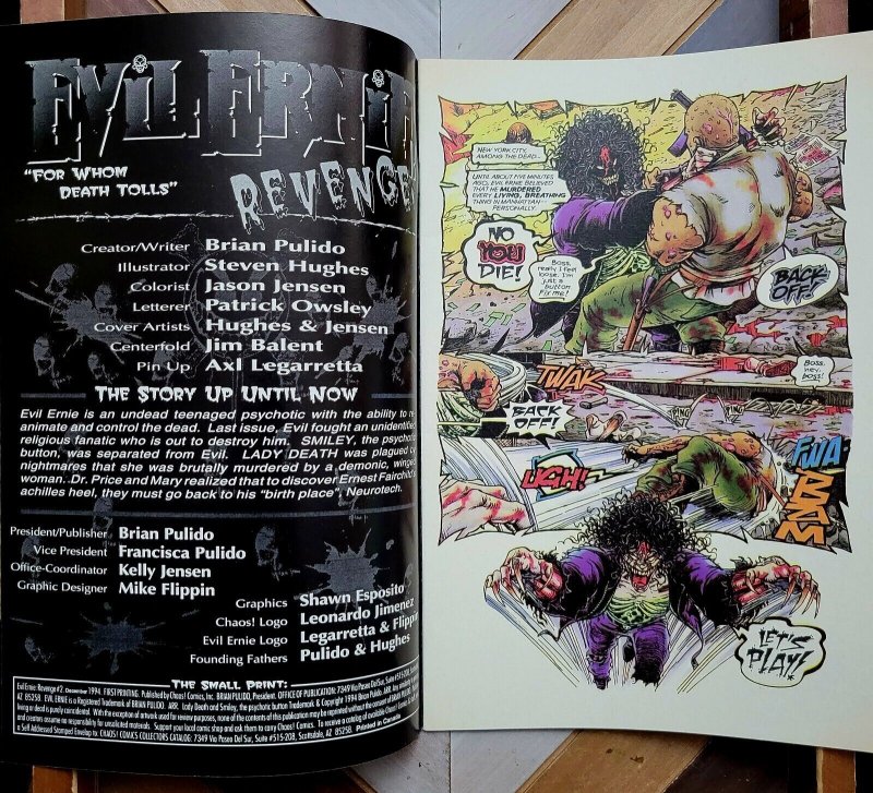 EVIL ERNIE: REVENGE #2, 3 (Chaos 1993) Plus KILLZONE Previews HUGHES & PULIDO