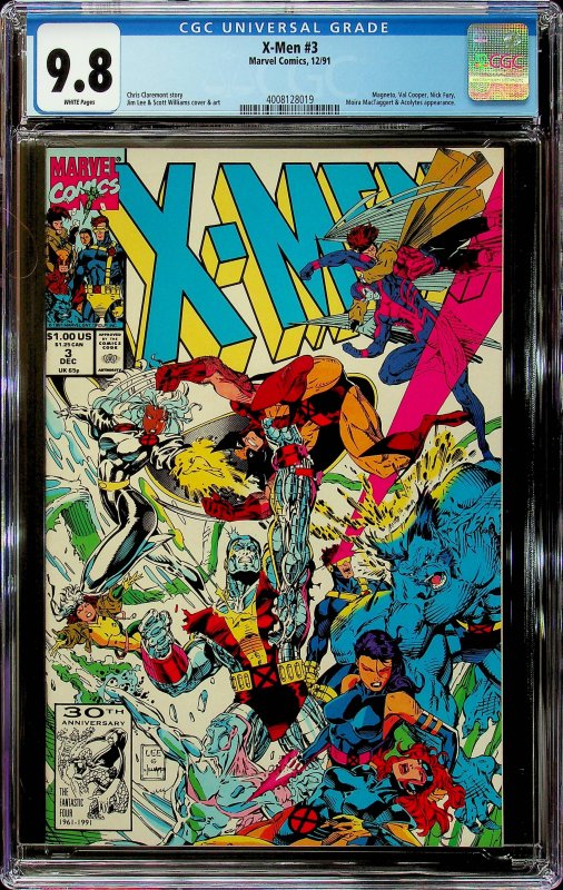 X-Men #3 Direct Edition (1991) - CGC 9.8 Cert#4008128019