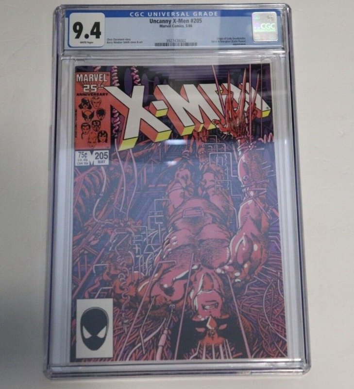 Uncanny X-Men 205 CGC 9.4 Marvel Comics Orgin of Lady Deathstrike