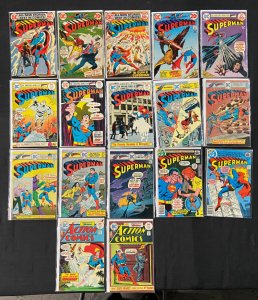 SUPERMAN AND ACTION COMICS HIGH GRADE LOT 17 BRONZE AGE COMICS MOST VF OR BETTER