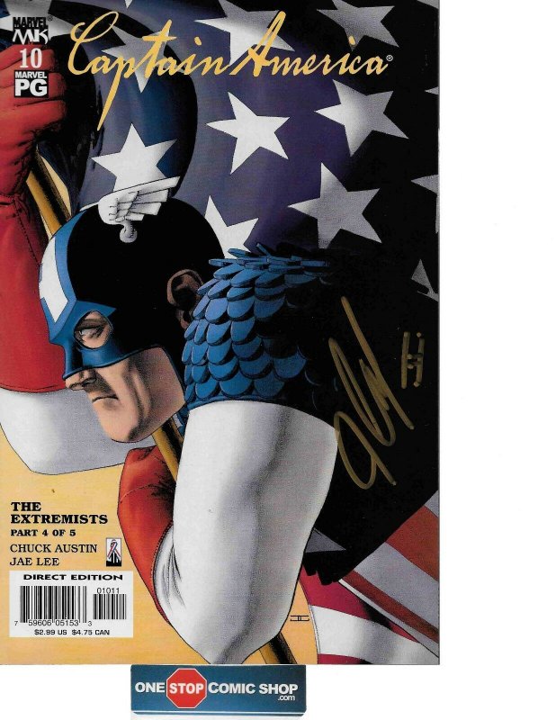 Captain America #10 signed by John Cassaday COA INCLUDED NM