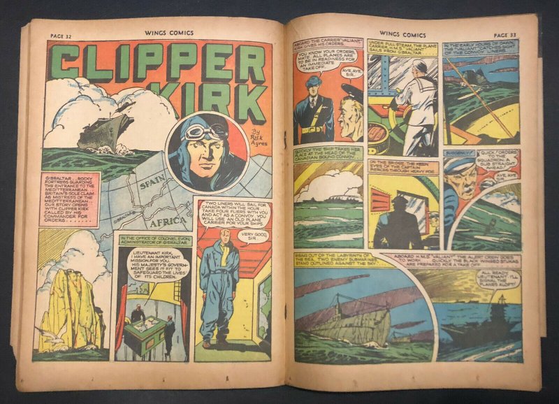 Wings Comics #3 - Suicide Smith WWII Aerial Battle (Grade 3.0) 1940