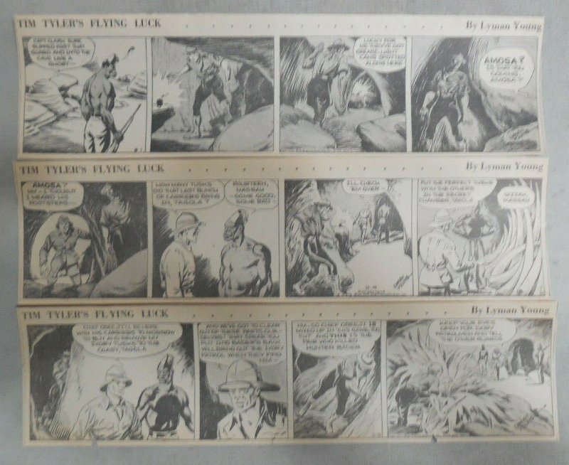 (26) Tim Tyler's Luck by Lyman Young from 9,1937  Size: 3 x 12 inches