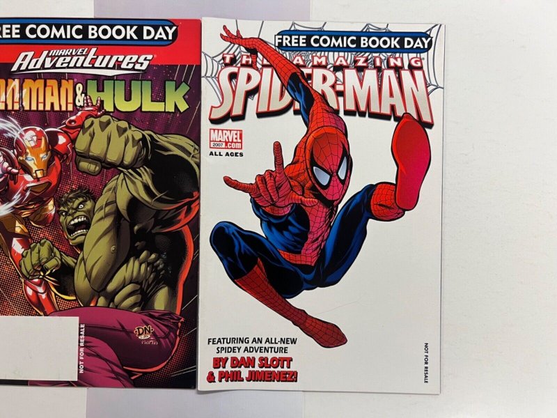 2 Free Comic Book Day Comics Marvel Comic Books # ‘07 AA Spiderman Hulk 98 JS32