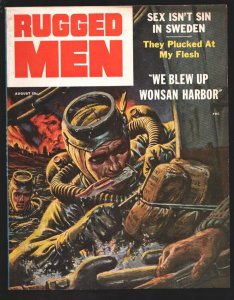 Rugged Men #3 8/1956-Frogmen setting explosives-Clarence Doore cover art-Geng...