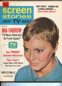 Screen Stories-Mia Farrow-Hayley Mills-Tony Curtis-Robert Wagner-Sept-1967