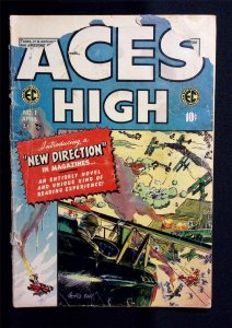 ACES HIGH #1 EC  Not Approved by Comics Code 1955  Evans Krigstein Wood Davis