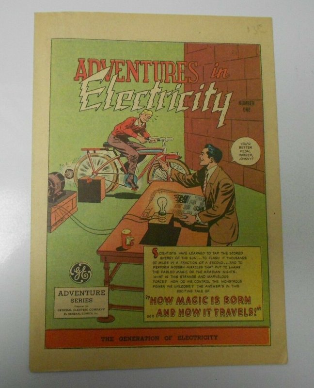 1947 6/47 ADVENTURES IN ELECTRICITY #1 Give-Away PROMO VF/NM General Electric