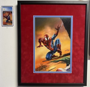 Spider-man #45 1996 Marvel Masterpieces Original Art Painting By Boris Vallejo