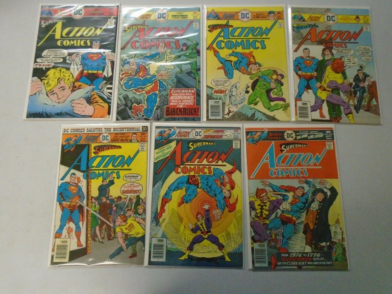 Action Comics lot 14 different from #457-470 avg 6.0 FN (1976-77)