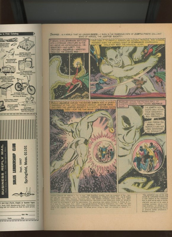 (1969) Justice League of America #74: KEY ISSUE! COMBINED SHIPPING! (8.5/9.0)