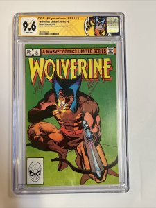 Wolverine Limited Series  (1982) # 4 (CGC 9.6 WP SS) Signed Remark Claremont